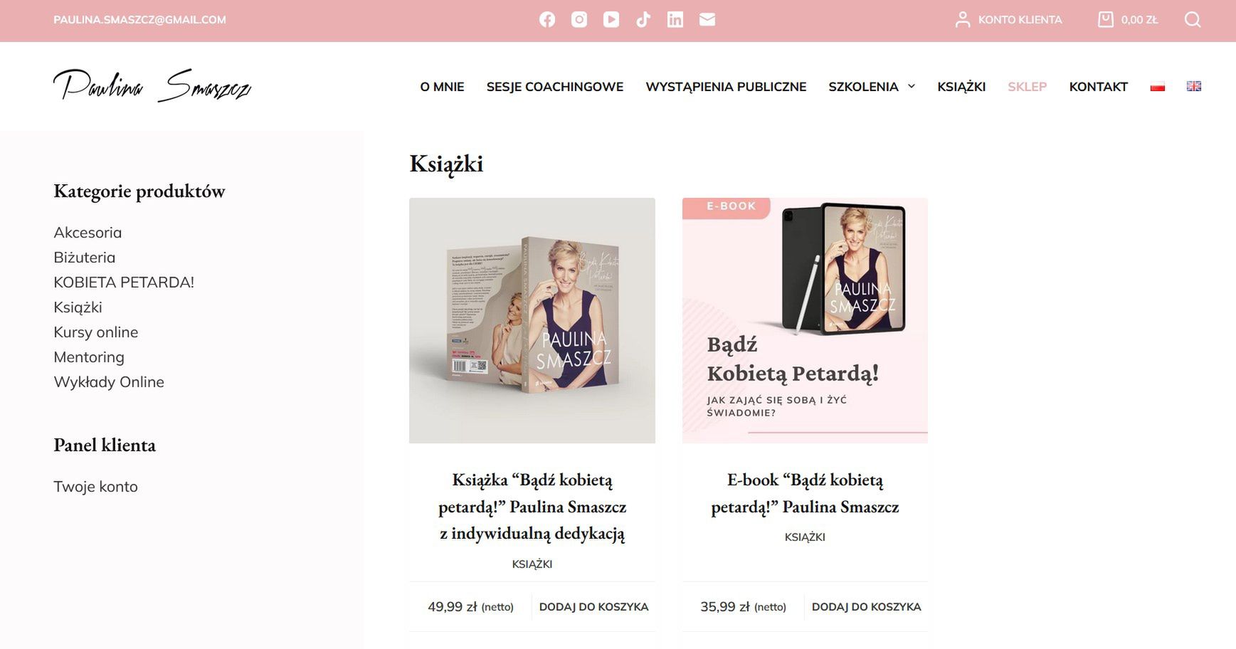 Oferta sklepu internetowego Pauliny Smaszcz