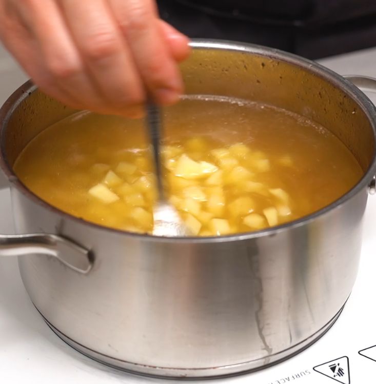 Potatoes in soup