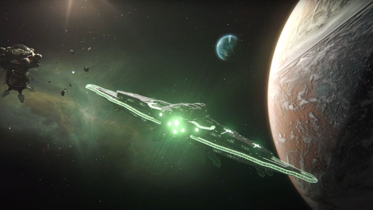 Zrzut ekranu z wideo promującego dodatek Lem do gry Stellaris