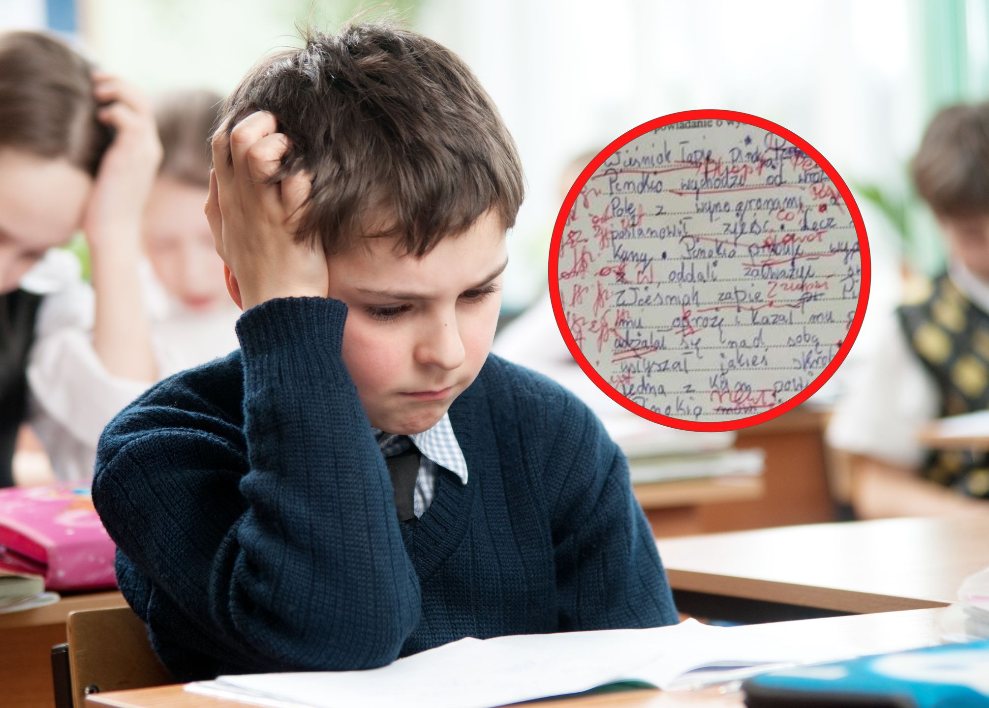 Terapeutka pedagogiczna pokazała sprawdzian ucznia z dysleksją 