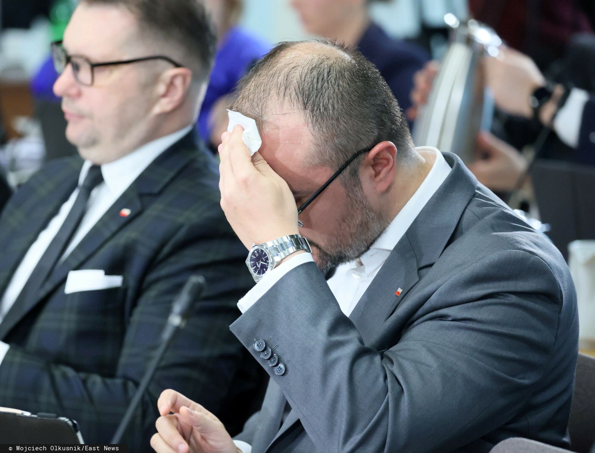 Posiedzenie komisji ?ledczej ds. wybor�w kopertowych
Fot. Wojciech Olkusnik/East News,  Warszawa, 13.02.2024. Sejm. Posiedzenie komisji sledczej ds. wyborow kopertowych. Dyskusja nad wykluczeniem z komisji posla PiS Pawla Jablonskiego.
N/z: Przemyslaw Czarnek, Pawel Jablonski
Wojciech Olkusnik