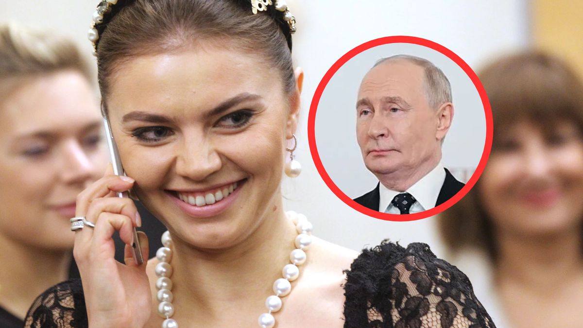 Alina Kabajewa (po lewej), po prawej Władimir Putin