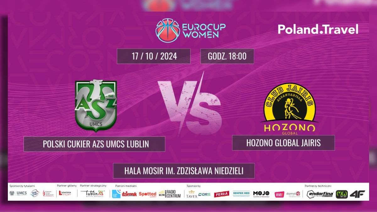 grafika EuroCup Women Polski Cukier AZS UMCS Lublin - Hozono Global Jairis