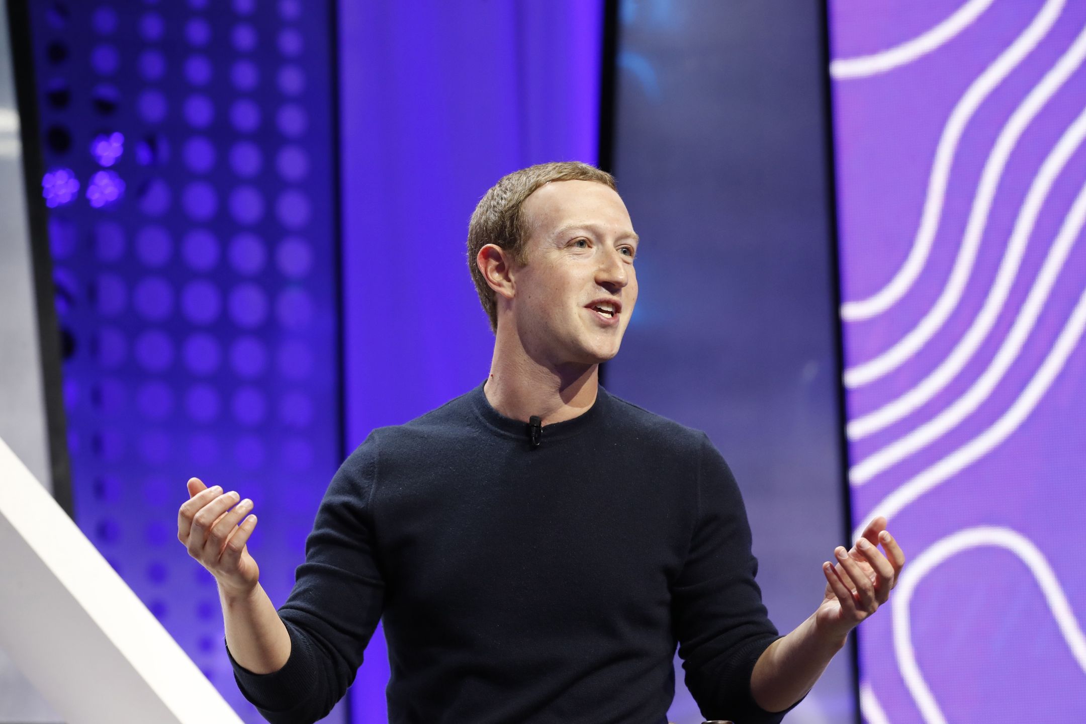 Mark Zuckerberg, chief executive officer and founder of Facebook Inc., speaks during the Silicon Slopes Tech Summit in Salt Lake City, Utah, U.S., on Friday, Jan. 31, 2020. The summit brings together the leading minds in the tech industry for two-days of keynote speakers, breakout sessions, and networking opportunities. Photographer: George Frey/Bloomberg via Getty Images