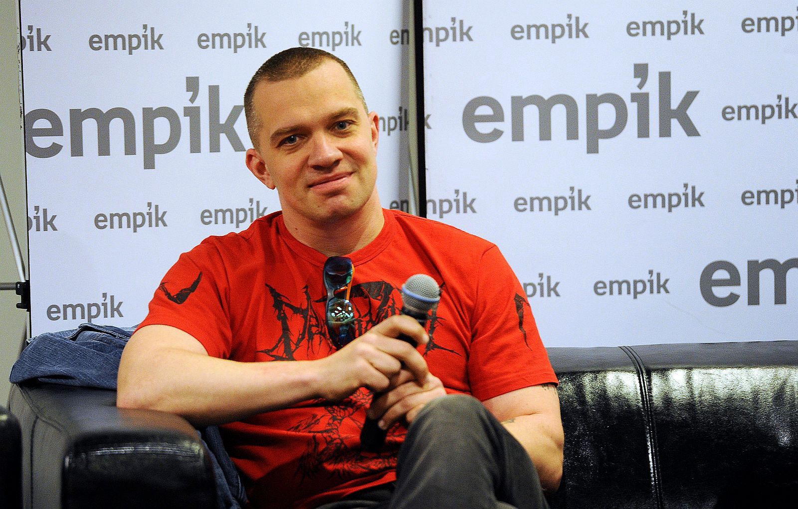 Łukasz Orbitowski podczas spotkania autorskiego