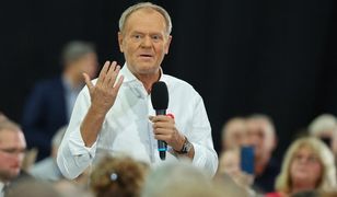 Donald Tusk w Piotrkowie Trybunalskim. Awantura już na samym początku