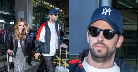 Gerard Pique sfotografowany na lotnisku z MŁODSZĄ o 12 lat Clarą Chią Marti. Miny mieli NIETĘGIE (ZDJĘCIA)