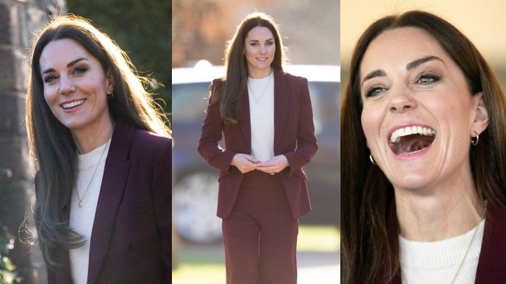 Kate Middleton w burgundowym zestawie za prawie 7 tysięcy