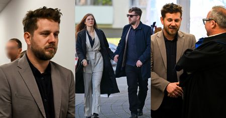 Elegancki Antoni Królikowski pałęta się z ukochaną po korytarzach sądowych tuż przed rozprawą rozwodową (ZDJĘCIA)