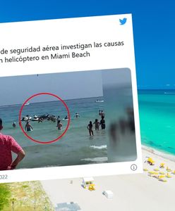 Horror na plaży. Helikopter spadł tuż obok kąpiących się ludzi