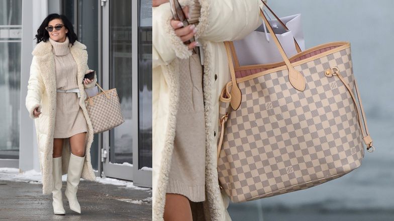 Katarzyna Cichopek w białych kozaczkach na śniegu