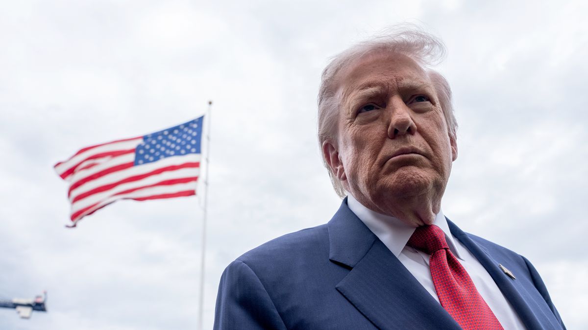 US President Donald Trump speaks to members of the media on the South Lawn of the White House before boarding Marine One in Washington, DC, US, on Friday, May 8, 2026. The US said it expects Iran to respond to its latest proposal to end their war imminently, as clashes in the Strait of Hormuz threatened to further fracture a month-long ceasefire. Photographer: Aaron Schwartz/CNP/Bloomberg via Getty Images