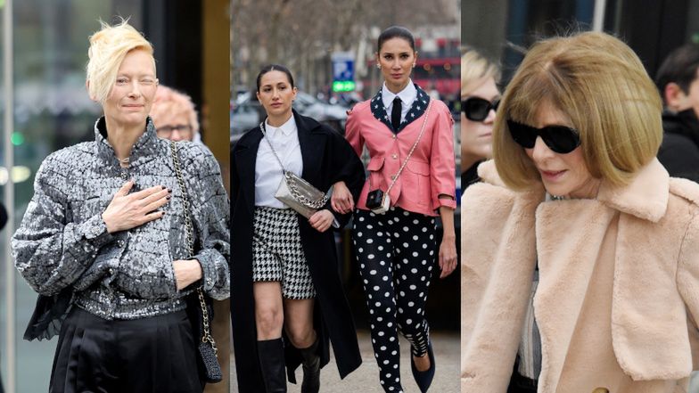 Dziewczyna Bedoesa i Sabina Jakubowicz na pokazie Chanel