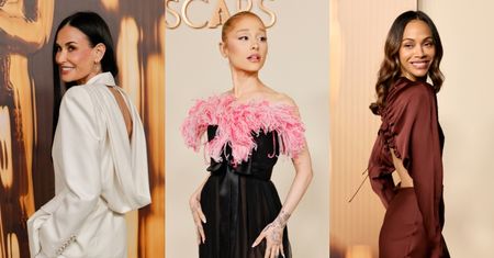 Gwiazdy na uroczystej kolacji przed Oscarami: wytworna Demi Moore, eteryczna Ariana Grande, nonszalancka Zoe Saldana