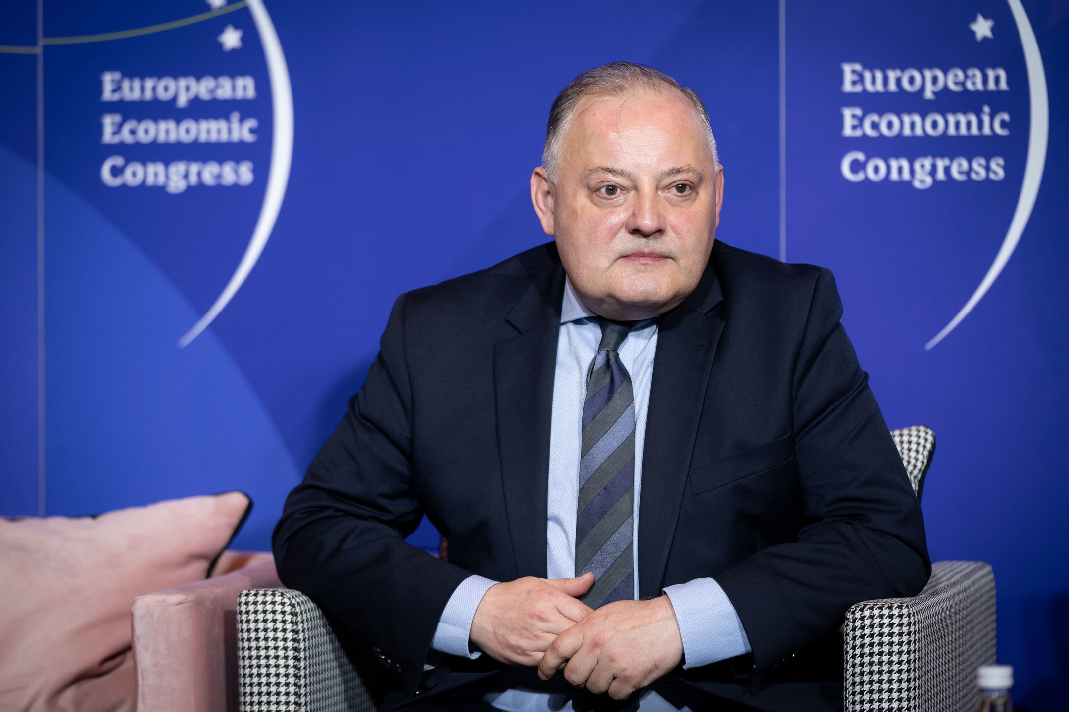Wojciech Dabrowski (Chairman of the Board, PGE Polska Grupa Energetyczna SA; Chairman of the, Governing Board, Polish Electricity Association) during the European Economic Congress in Katowice, Poland on April 26,  2022 (Photo by Mateusz Wlodarczyk/NurPhoto via Getty Images)
