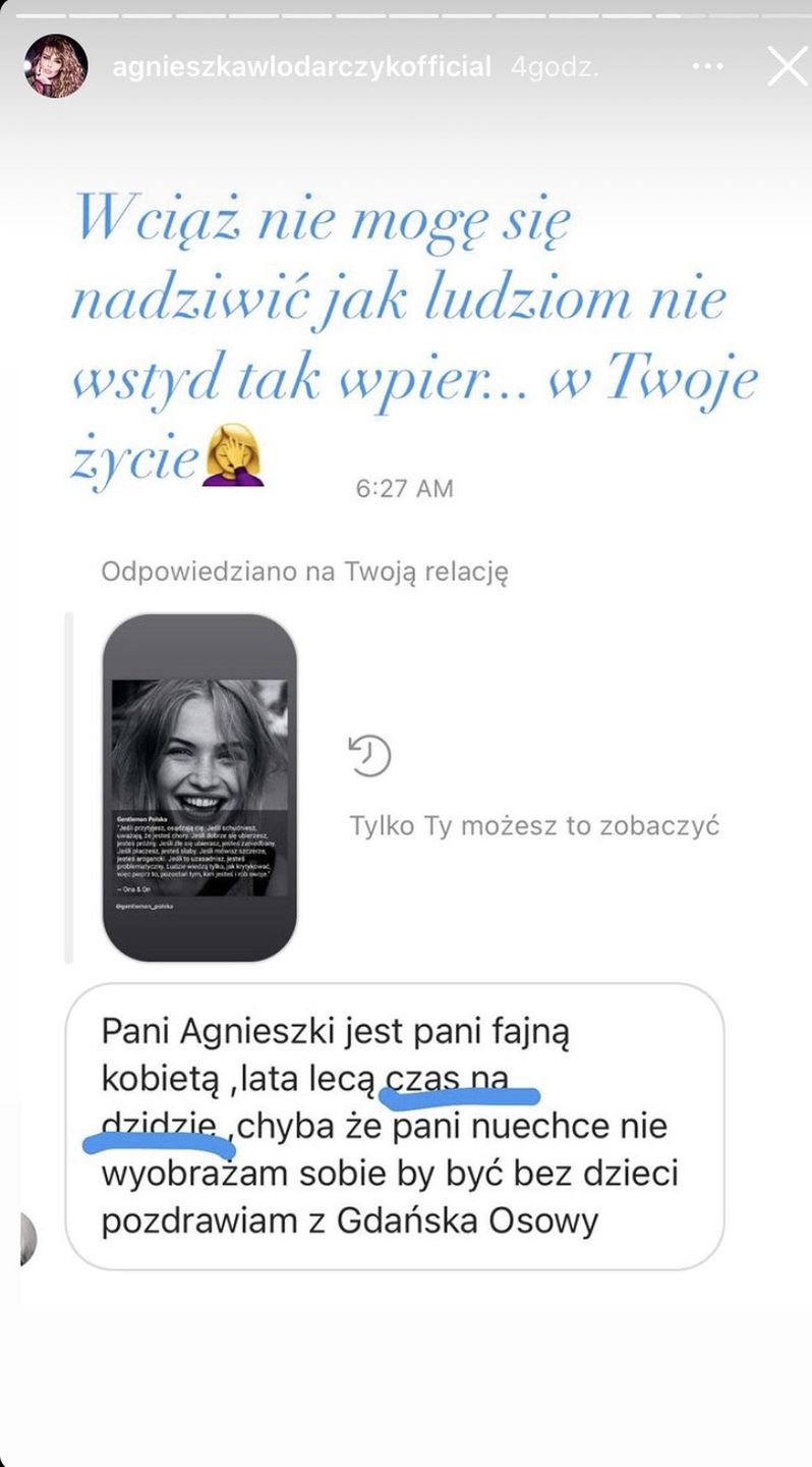 Agnieszka Włodarczyk ma dość ludzi wtrącających się w jej życie