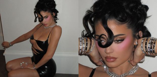 Kylie Jenner w śmiałej kreacji z wycięciami wdzięczy się przed obiektywem