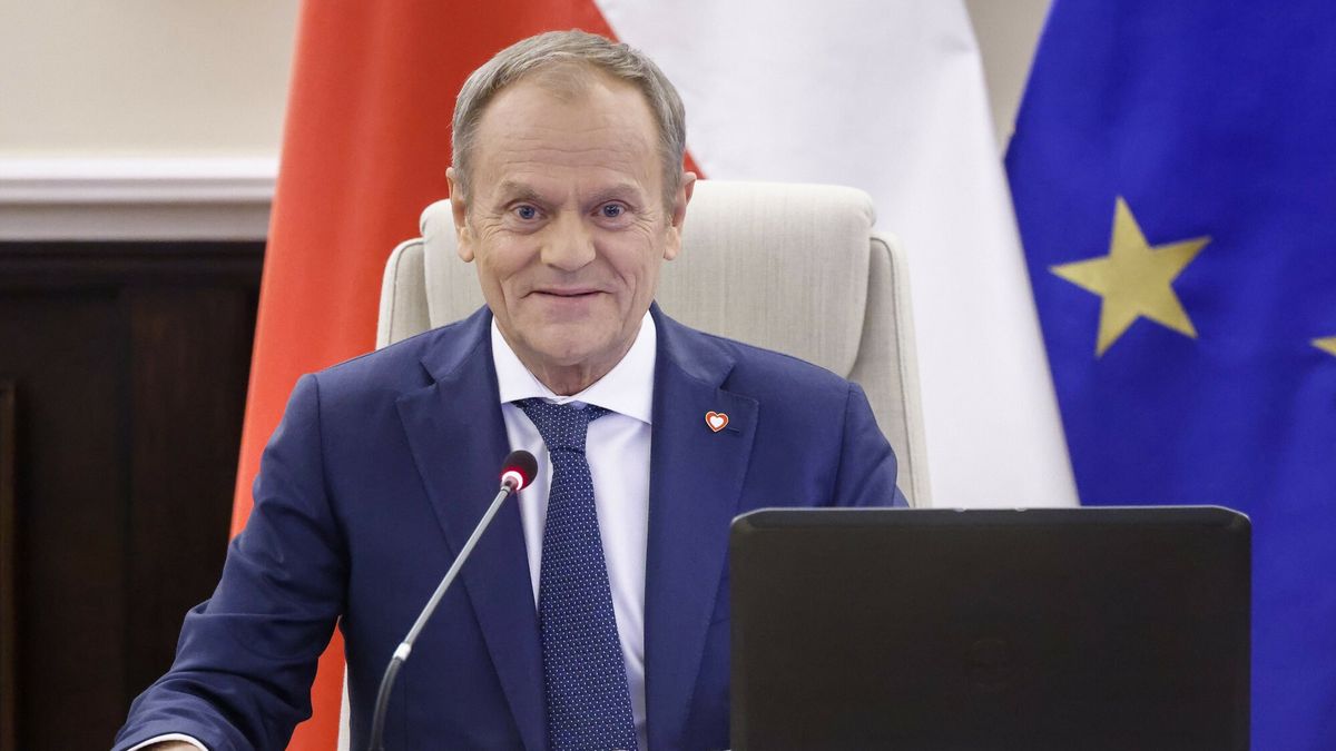 Premier Donald Tusk podczas posiedzenia rządu, kwiecień 2024 roku