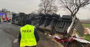 Chrzczany: Kierujący stracił panowanie. Ciężarówka wylądowała w rowie