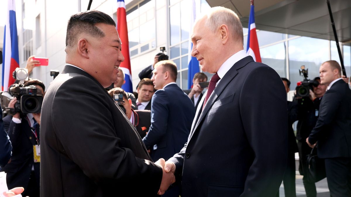 Kim Dzong In i Władimir Putin