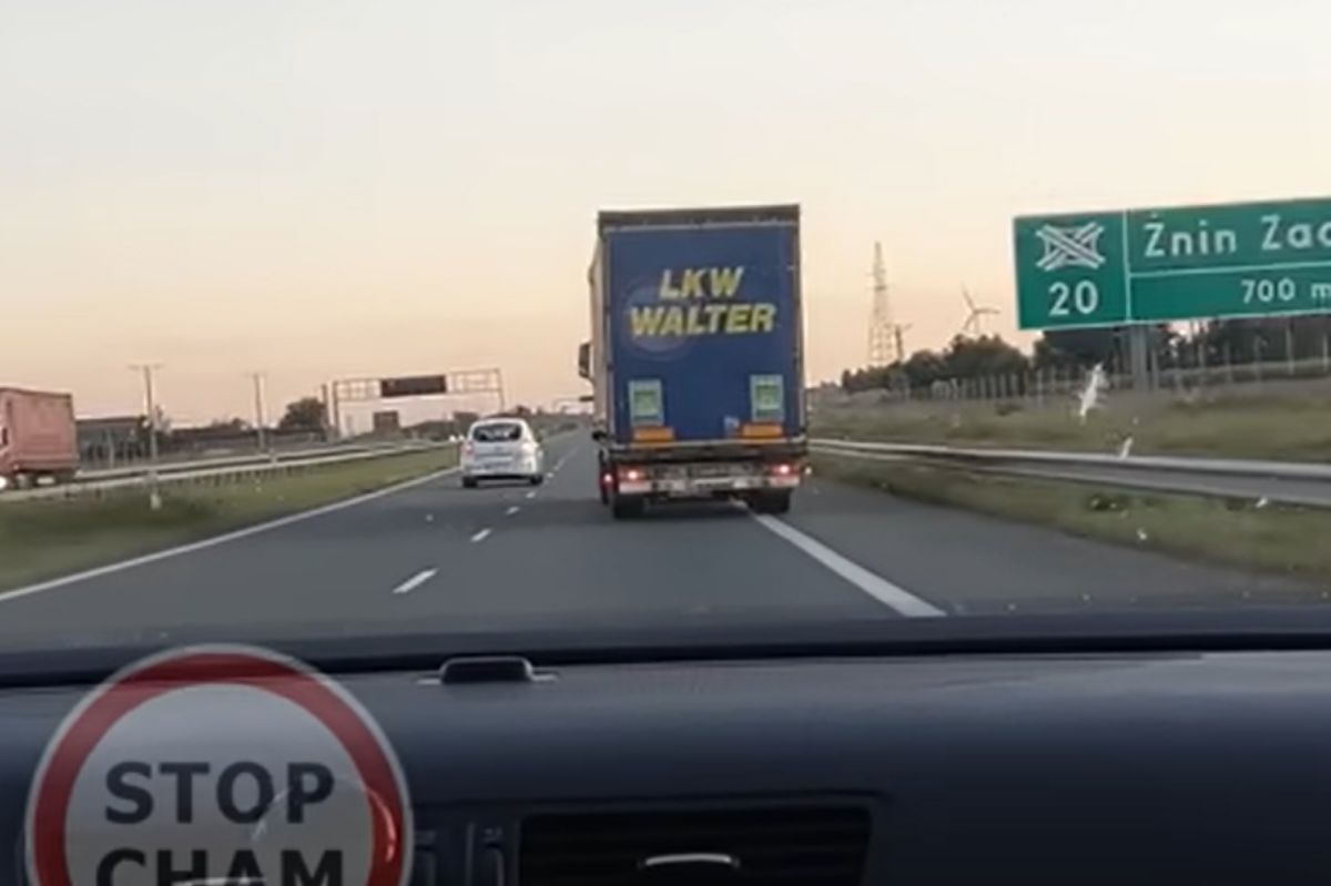 Zadzwonił na 112. Potem jechał 180 km za ciężarówką