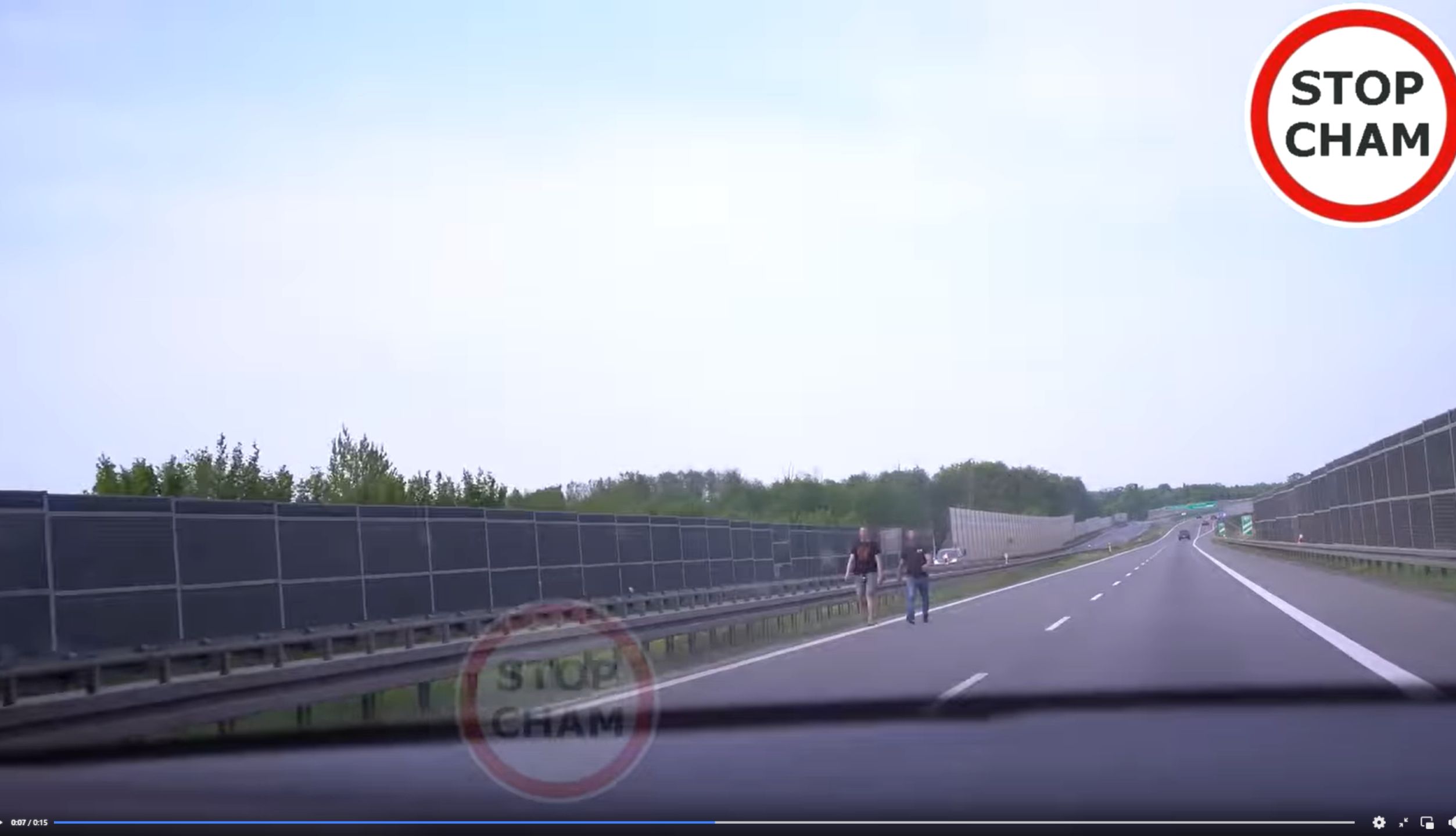 Szli pod prąd drogą ekspresową S8.