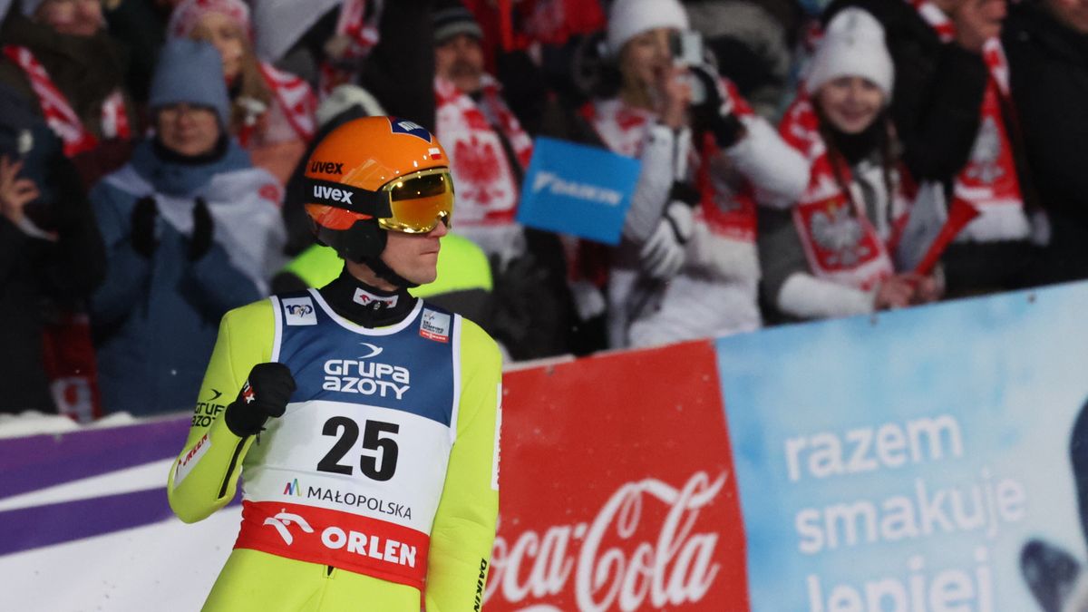 Zakopane, 21.01.2024. Polak Kamil Stoch podczas zawodów Pucharu Świata w skokach narciarskich, 21 bm. w Zakopanem. (js) PAP/Grzegorz Momot