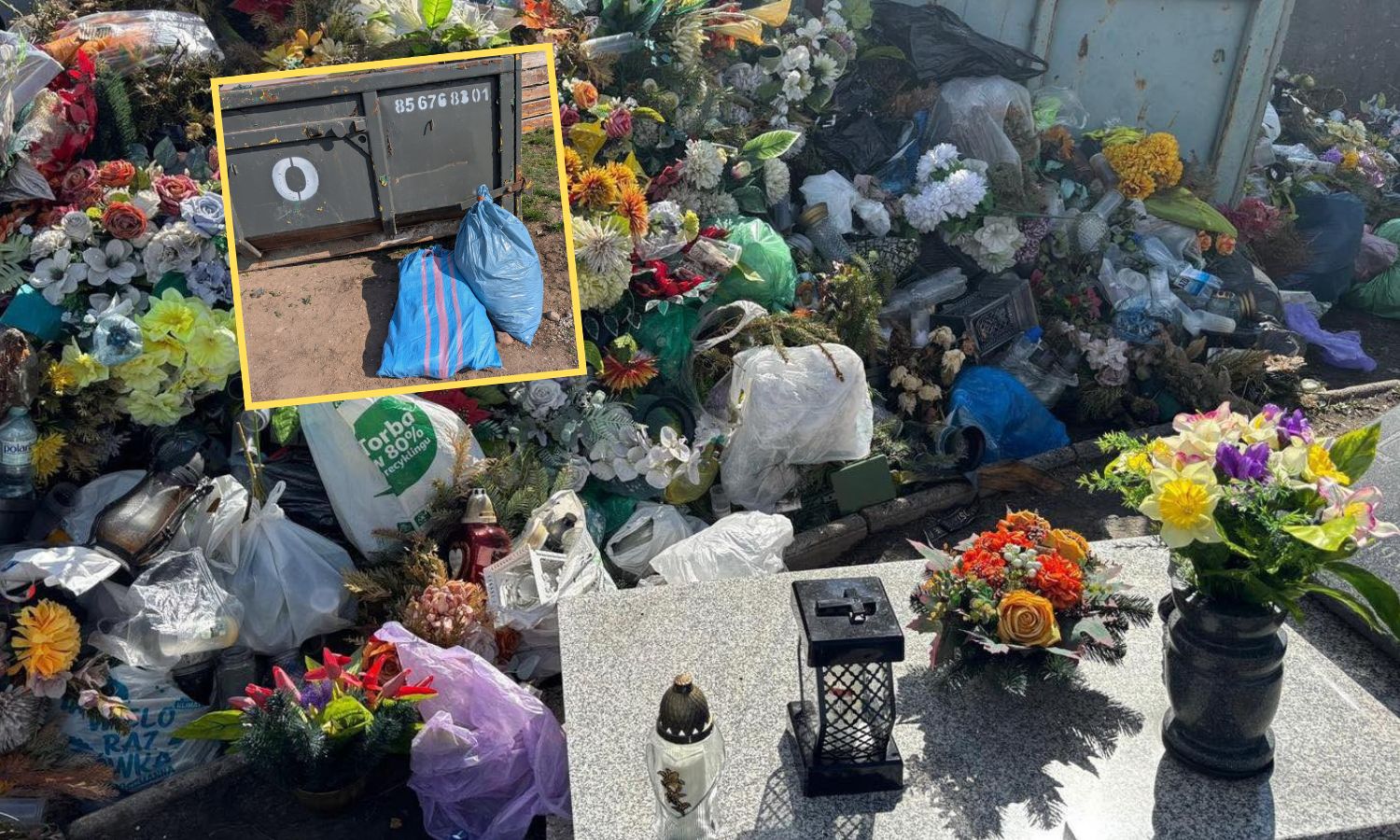 Cmentarze zasypane śmieciami i odpadami po remoncie. Pokazali zdjęcia