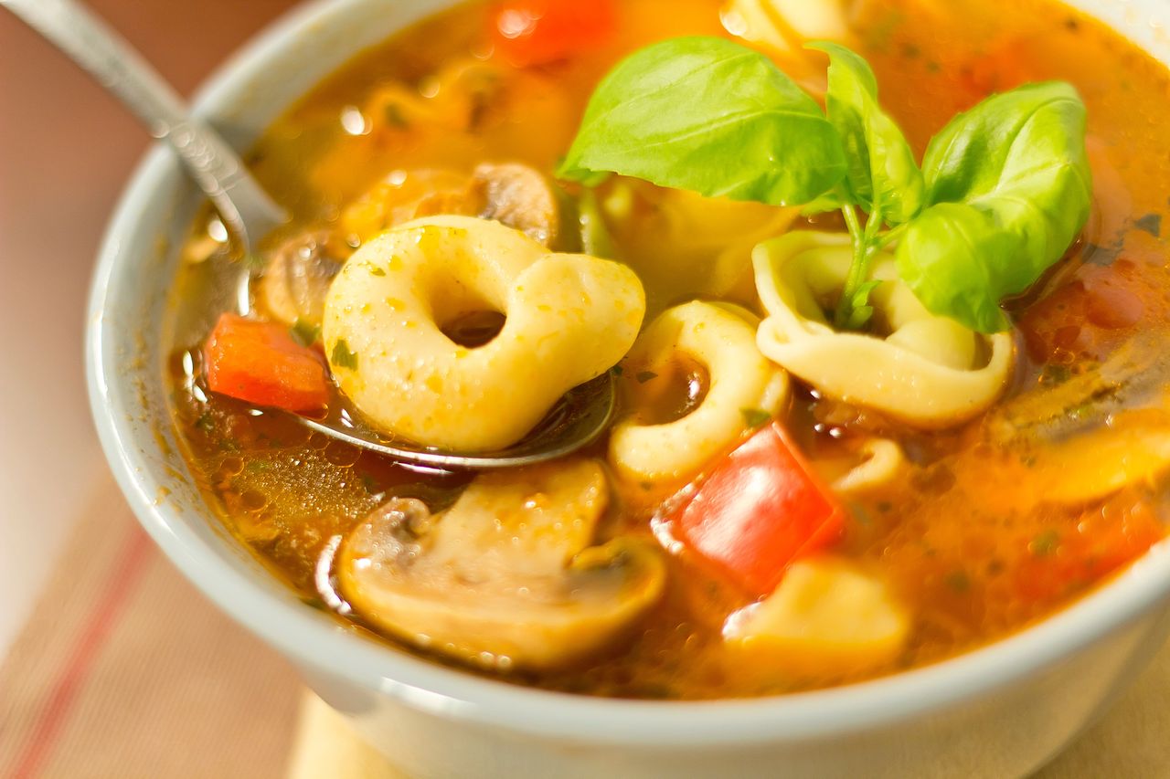 Tortellini soup will perfectly warm you up and satisfy you.