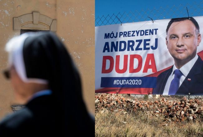 Wybory 2020. W Poznaniu siostry zakonne wywiesiły banery wyborcze