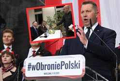 Zakłócił spotkanie z Czarnkiem. Wręczył mu kalafiora