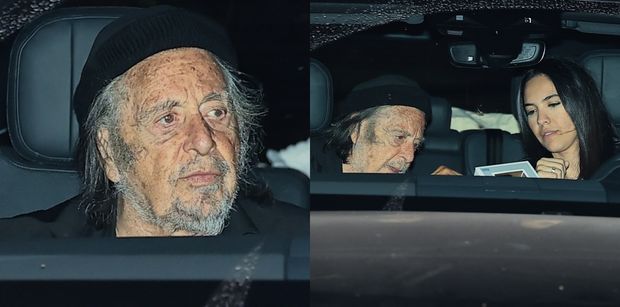 Al Pacino opuszcza luksusowy hotel w towarzystwie młodszej o pół wieku matki swojego dziecka (ZDJĘCIA)