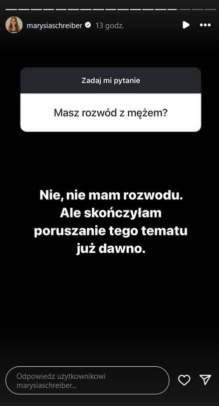 Marianna Schreiber o rozwodzie
