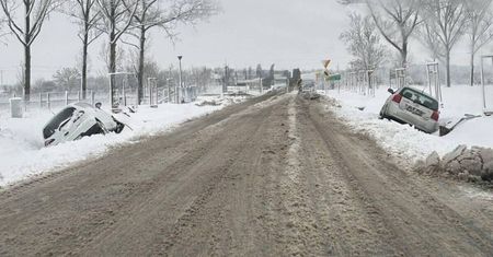 Opady śniegu paraliżują Polskę. Samochody w rowach, powalone drzewa