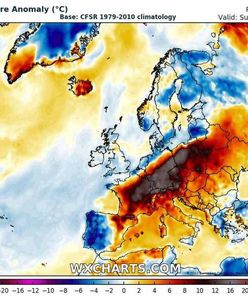 Mapa upałów w Europie. Nad Polską niemal czarno