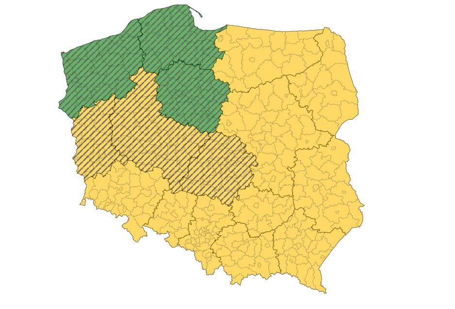IMGW wydaje ostrzeżenie meteorologiczne 1 stopnia