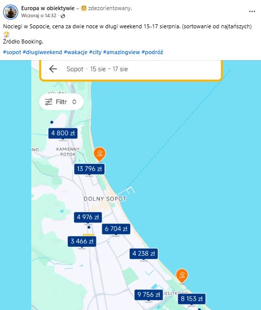 Ceny w Sopocie i Gdańsku.