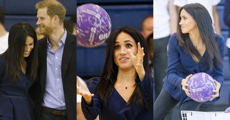 Meghan Markle rzuca piłką w męża podczas charytatywnego meczu (ZDJĘCIA)