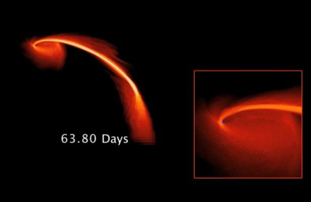 Czarna dziura pochłonęła gwiazdę (fot.: NASA / symulacja zjawiska)