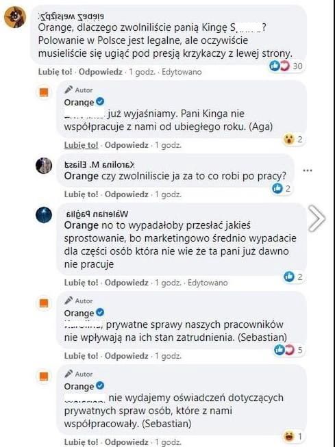 Screen z Facebooka Orange