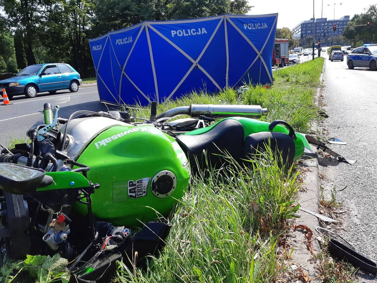 Łódź. Tragiczny wypadek. Nie żyje motocyklista 