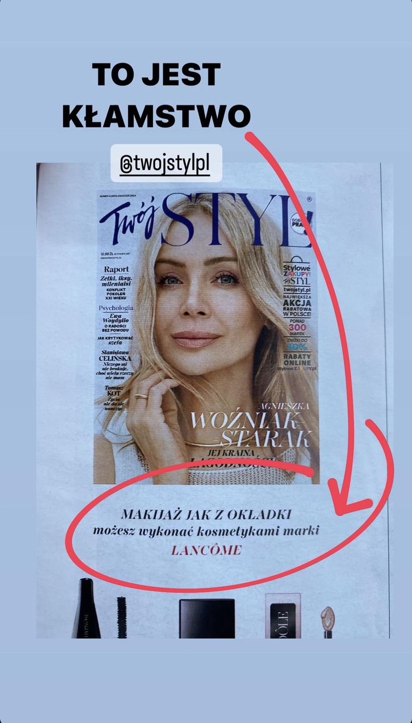 Agnieszka Woźniak-Starak OBURZONA swoją okładką "Twojego Stylu"
