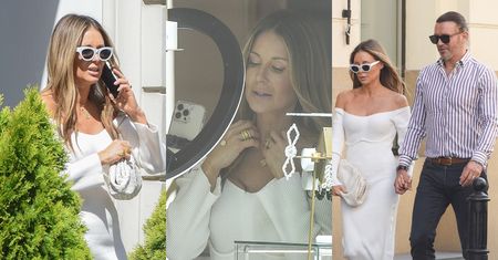 Zaaferowana Małgorzata Rozenek wyłania się zza tui i oddaje się influencerskim sprawunkom z Radosławem Majdanem u boku (ZDJĘCIA)