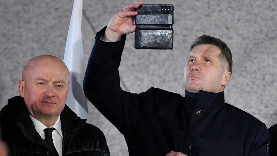 Jarosław Stawiarski na uroczystości odsłonięcia pomnika Lecha Kaczyńskiego w Lublinie
