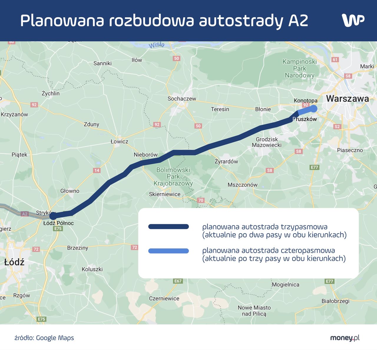 Planowana rozbudowa autostrady A2