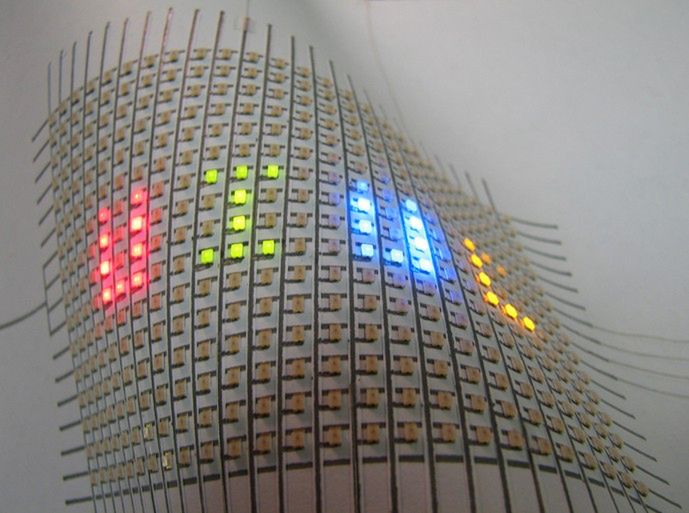 Giętki wyświetlacz z diodami LED