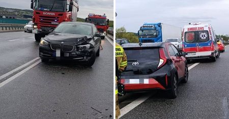 Karambol na A4. Ranni matka z dzieckiem