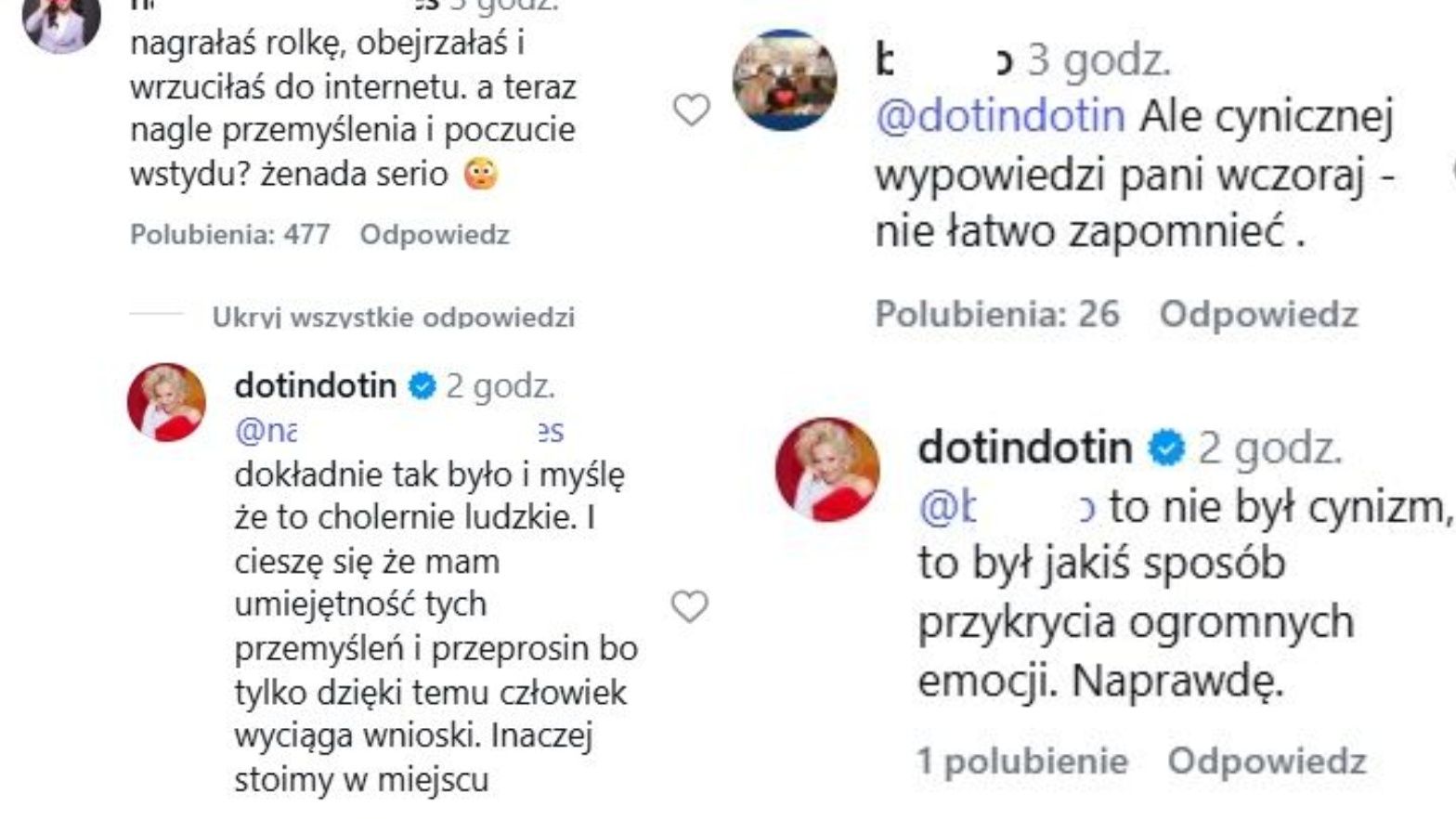 Komentarze pod filmem z przeprosinami Doroty Szelągowskiej