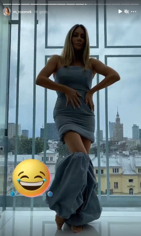 Rozenek próbuje żartować z sukienki
