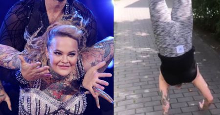 Monika Miller idzie na rękach na trening do "Tańca z Gwiazdami": "Nogi trzeba oszczędzać"